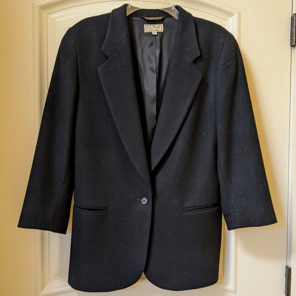 L.L. Bean Other - LL Bean Black Single Front Button Coat